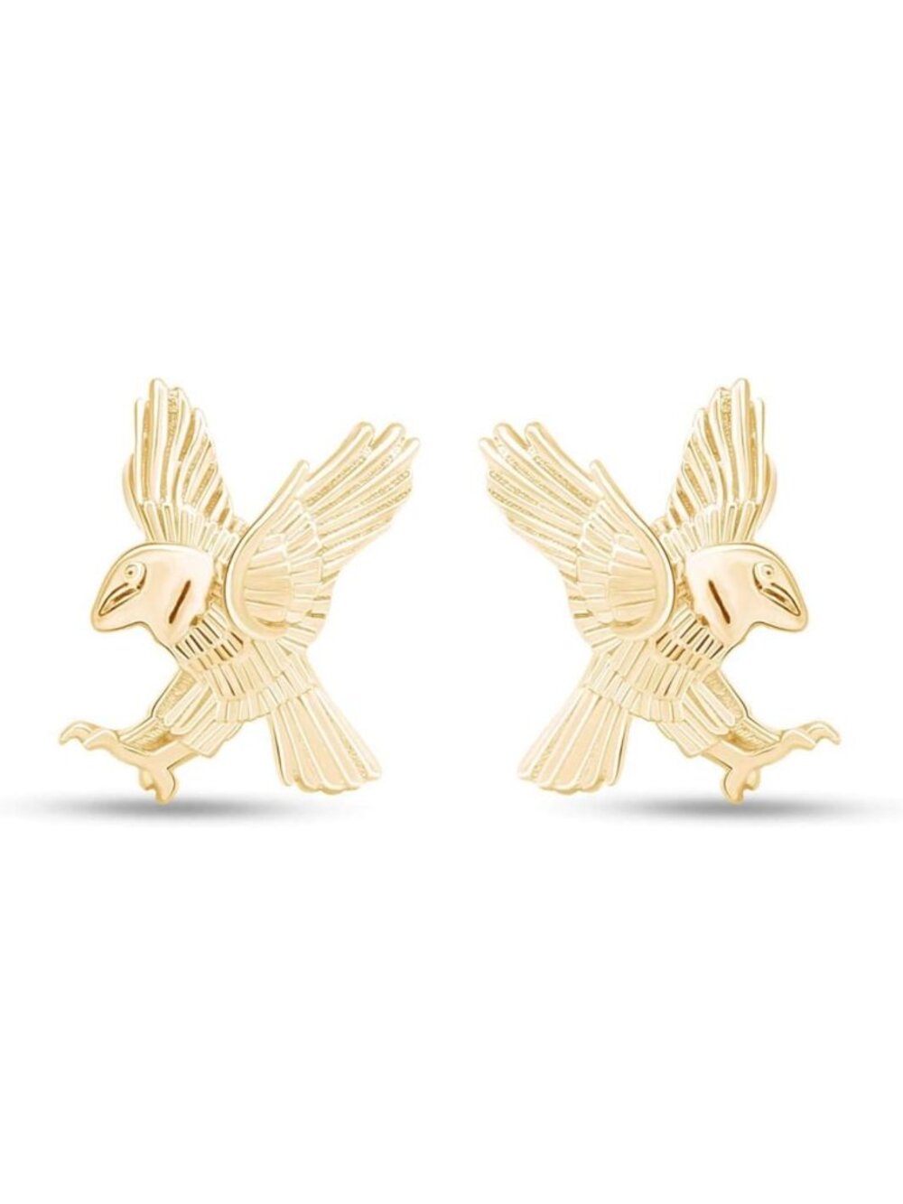Elegant Eagle Stud Earrings in 14K Gold Over Sterling Silver - Perfect Gift for